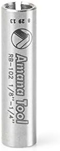 أداة Amana - RB-102 مخفض كوليت التوجيه الفولاذي عالي الدقة 1/4 القطر الإجمالي × 1/8 الداخلي in Kuwait
