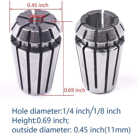 ATOPLEE ER11 مجموعة كوليت، 1/8 بوصة و1/4 بوصة مجموعة أسطوانة معدنية لآلة النقش باستخدام الحاسب الآلي وأداة مخرطة الطحن in Saudi Arabia