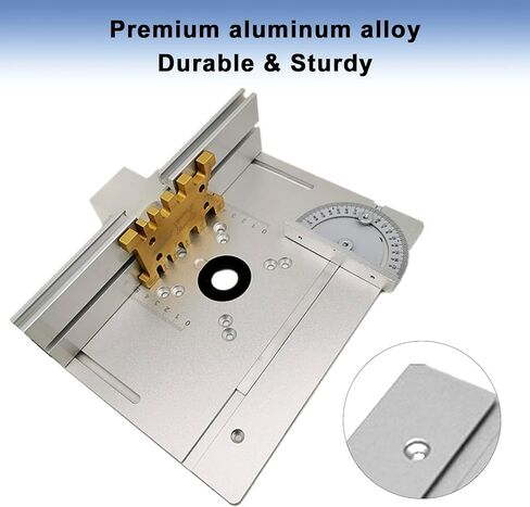 C8 4PCS Aluminium Router Table Insert Plate with Miter Gauge, Wood Router Flip Plate for Woodworking, Wood Milling Flip Board for Wood Router Trimmer in Kuwait
