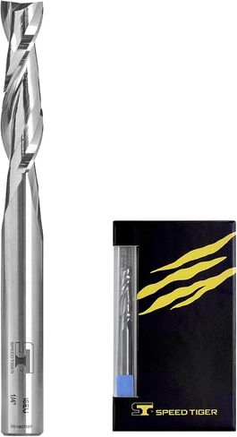 لقم توجيه حلزونية من كربيد SPEED TIGER - قطر ISEU1/4 بوصة، طول القطع 1 بوصة، 2-1/2 بوصة OVL (قطعة واحدة، 1/4 بوصة) - للخشب والبلوط والMDF والألومنيوم - مجموعات قطع مطحنة للخشب والبلوط والMDF والألومنيوم أصحاب الأعمال اليدوية والمهنيين in Kuwait