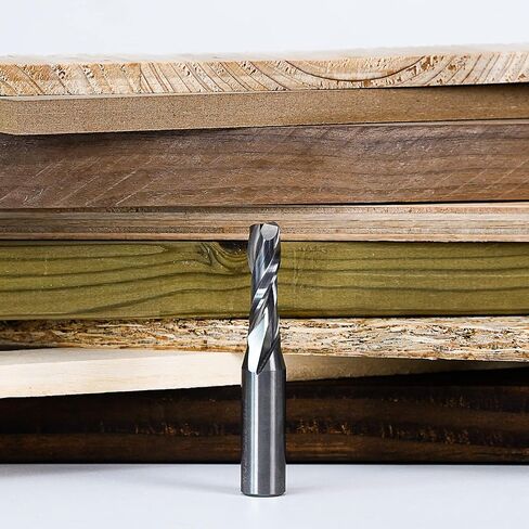 SpeTool Spiral Router Bits with UpCut 3/8 inch Cutting Diameter, 1/2 Inch Shank HRC55 Solid Carbide CNC End Mill for Wood Small Cut, Carving in Saudi Arabia