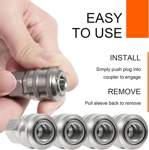 S-775 1/4" FNPT A-Style Push Type Coupler, for the Following A-Style Plugs: #778, 777, 777-4, 777-6, 1777-4, and #1777-6 (4PCS) in Saudi Arabia