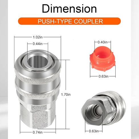 S-775 1/4" FNPT A-Style Push Type Coupler, for the Following A-Style Plugs: #778, 777, 777-4, 777-6, 1777-4, and #1777-6 (4PCS) in Saudi Arabia