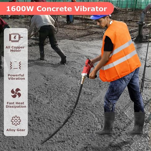 Seeutek Concrete Vibrating Tool, 1500W 6.6FT Handheld Cement Vibrator | Portable Electric Concrete Vibration Tool 13000 VPM Pencil Concrete Vibrator for Removing Air Bubbles and Compacting Concrete in Saudi Arabia