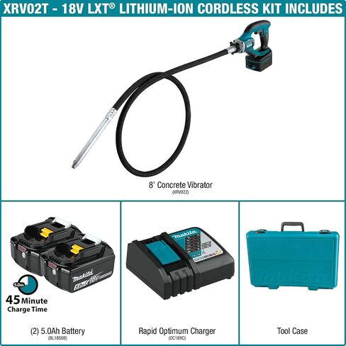 Makita XRV02T 18V LXT® Lithium-Ion Cordless 8' Concrete Vibrator Kit (5.0Ah) in Saudi Arabia