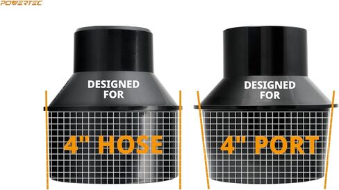POWERTEC 70136 خرطوم 4 بوصة إلى مخفض خرطوم مخروطي 2-1/2 بوصة in Kuwait