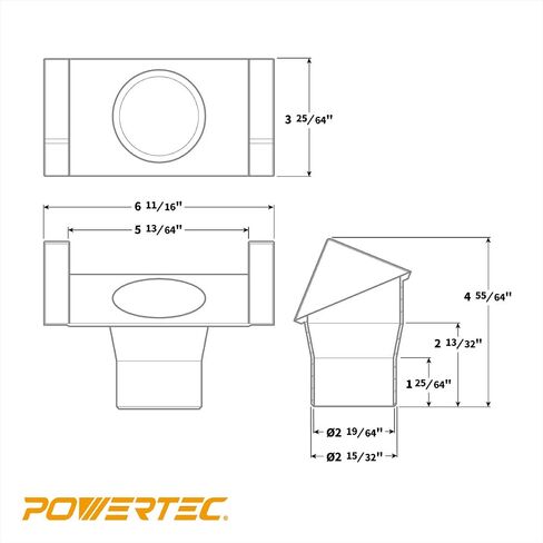 POWERTEC 70288 Router Table Dust Port – Dust Collection Hose 2-1/2 inch Connector in Saudi Arabia