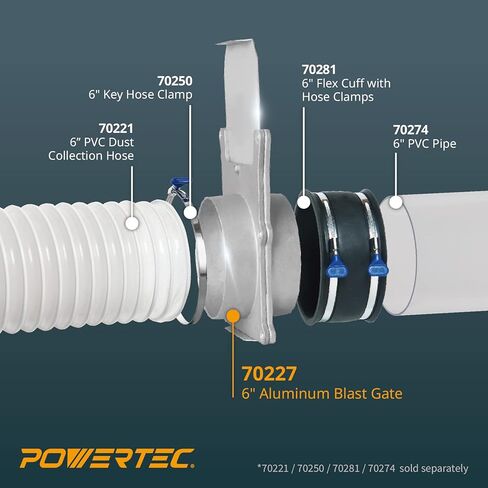 POWERTEC 70227 بوابة الانفجار مقاس 6 بوصات لمجمع الغبار وتركيبات تجميع الغبار in Kuwait