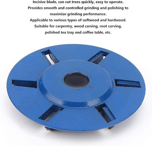 AALINE Wood Carving Tools Wood Cutting Disc Angle Grinder Tungsten Steel Blade Cutter for Carpentry Wood Carving (6 Tooth Blue arc) in Saudi Arabia