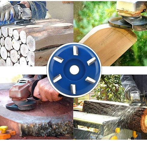 AALINE Wood Carving Tools Wood Cutting Disc Angle Grinder Tungsten Steel Blade Cutter for Carpentry Wood Carving (6 Tooth Blue arc) in Saudi Arabia