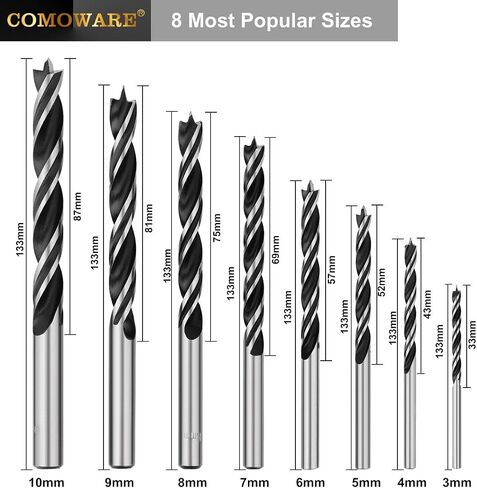COMOWARE Long Drill Bit - 3/8 in. x 12 in. Extra Length Aircraft Black Oxide Drill Bit for Wood, Plastic, Aluminum, PVC in Saudi Arabia