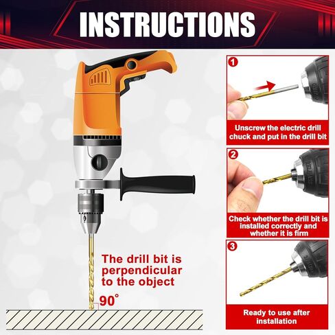 wesleydrill 13PCS Left Hand Drill Bit Set 1/16"-1/4" Titanium Twist Reverse Drill Bits Fit for Cutting Metal, Cast Iron, Hard Plastics and Wood, and Softer Materials in Kuwait
