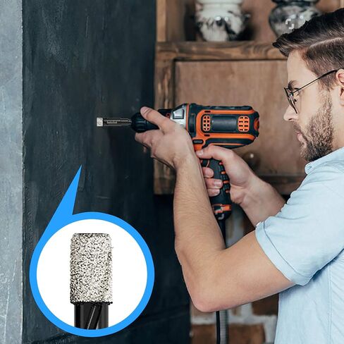 8 Pack Diamond Drill Bits Set for Granite Ceramic Marble Tile Stone Glass Hard Materials, Integrated Coolant for Fast Dry Drilling, Size 3/16 1/4 5/16 3/8 1/2 inch Masonry Core Drill Bits, Round Shank in Kuwait