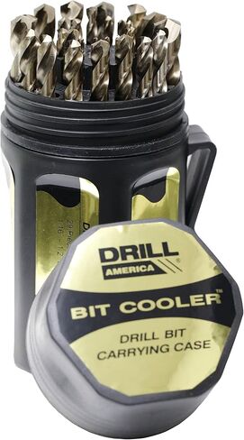 Drill America - D/A29J-CO-PC مجموعة لقم مثقاب كوبالت M42 مكونة من 29 قطعة في علبة دائرية (1/16 بوصة - 1/2 بوصة × 64 قطعة)، سلسلة D/ACO in Kuwait