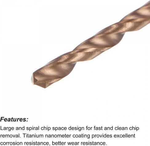 uxcell Twist Drill Bit, 2.7mm Titanium Coated Solid Tungsten Carbide K35 Straight Shank 100mm Long Length for Drilling Stainless Steel Alloy Steel in Saudi Arabia