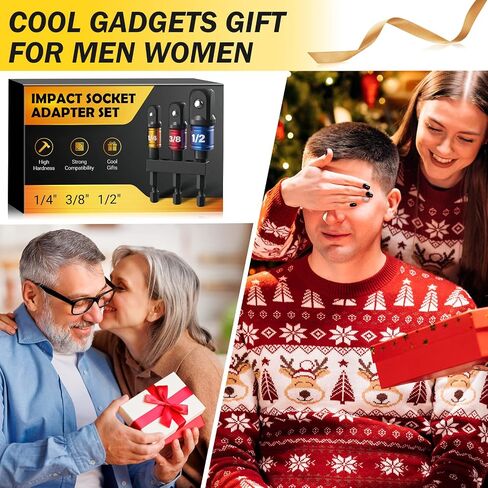 Impact Socket Adapter Set Tools - Gifts for Men Drill Adapter Driver Bit, Cool Stuff Ideas Gadgets Christmas Stocking Stuffers for Men Dad Adult, 1/4" 3/8" 1/2" Wrench Ratchet Extension Drive Hex Nut in Saudi Arabia