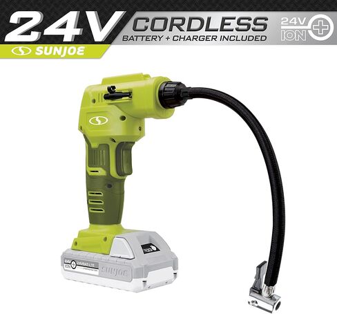مجموعة ضاغط الهواء المحمول اللاسلكي Auto Joe 24V-AJC1-LTE-P1 24 فولت IONMAX، مع بطارية 2.0 أمبير وشاحن وحقيبة تخزين ومحولات فوهة in Kuwait