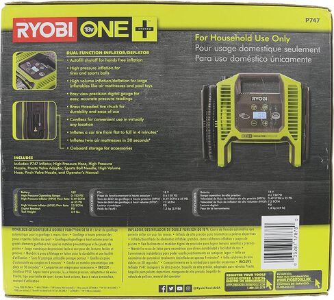 RYOBI 18V ONE+ DUAL FUNCTION Battery Powered INFLATOR/DEFLATOR. (Tool only). in Kuwait
