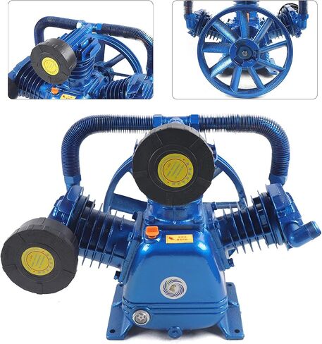 رأس مضخة ضاغط الهواء 5.5HP 21CFM 175PSI وحدة مضخة ضاغط الهواء ذات الأسطوانة المزدوجة على شكل حرف V مع دولاب الموازنة، مضخة رأس ضاغط من الحديد الزهر بأسطوانة العادم in Kuwait