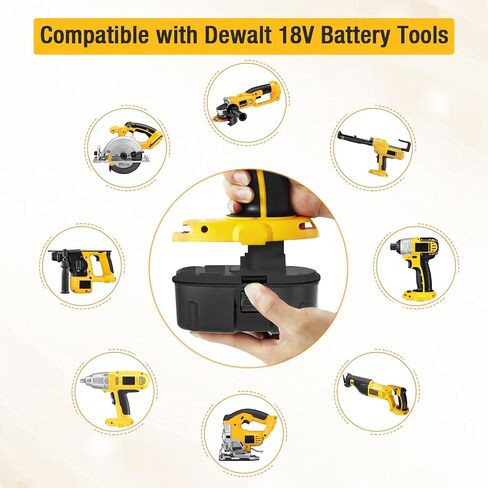 بطارية بديلة من FirstPower 4.0Ah 18V DC9096 DC9098 - متوافقة مع أدوات الطاقة اللاسلكية Dewalt 18V XPR DC9096 DC9098 DC9099 DW9095 DW9096 DW9098 DE9038 عبوتان in Kuwait