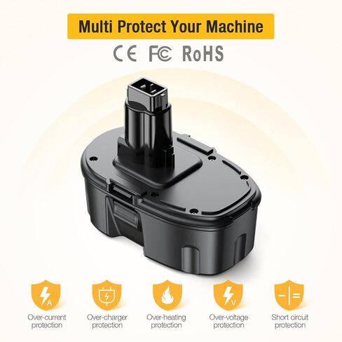 بطارية بديلة من FirstPower 4.0Ah 18V DC9096 DC9098 - متوافقة مع أدوات الطاقة اللاسلكية Dewalt 18V XPR DC9096 DC9098 DC9099 DW9095 DW9096 DW9098 DE9038 عبوتان in Kuwait