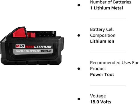 Milwaukee 48-11-1880 M18 REDLITHIUM HIGH OUTPUT 18v 8.0 Ah Lithium-Ion Battery Pack in Saudi Arabia
