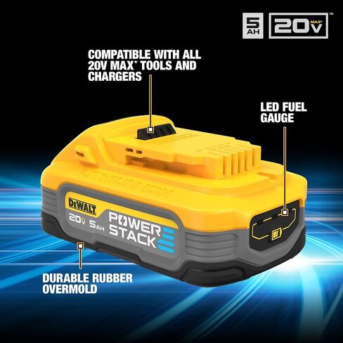 DEWALT Powerstack 20V MAX Battery Starter Kit, Rechargeable, 5Ah, Lithium Ion (DCBP520C) in Saudi Arabia