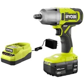 RYOBI ONE+ 18V Cordless 1/2 in. Impact Wrench Kit with 4.0 Ah Battery and Charger, (PCL265K1) in Saudi Arabia