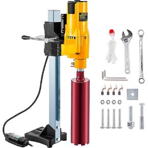 Happybuy 8 Inch/205MM Diamond Core Drilling Machine 3980W Diamond Core Drill Rig with Stand and Drill Bits,Wet Dry Core Drill Rig for Diamond Concrete Drilling Boring (Drill Bit Diameter: 4.25"/108MM) in Kuwait