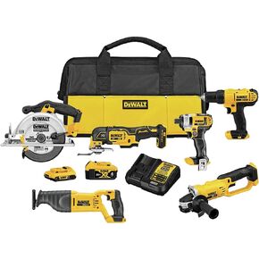 مجموعة أدوات الطاقة DEWALT 20V MAX، مجموعة أدوات كهربائية لاسلكية مكونة من 6 أدوات مع بطارية وشاحن (DCK661D1M1) in Kuwait