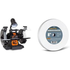 WEN BG4280 5-Amp 8-Inch Variable Speed Bench Grinder with Flexible Work Light, Black,orange