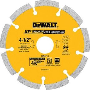 DEWALT DW4713 Industrial 4-1/2-Inch Dry Cutting Segmented Diamond Saw Blade with 5/8-Inch or 7/8-Inch Arbor in Kuwait