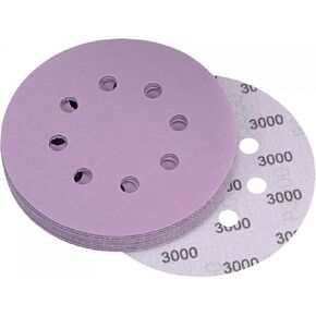 uxcell 10Pcs 5-Inch Purple Sanding Discs 600 Grits 8 Hole Hook and Loop Professional Aluminum Oxide Sand Paper Wet Dry Polish for Wood Metal Paint Finish