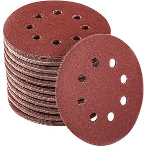 100 قطعة 5 انش 8 فتحات لاقراص الصنفرة المستديرة بخطاف وحلقة - 60 80 120 180 240 حبيبات متنوعة للصنفرة الدوارة in Kuwait