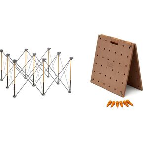 طاولة عمل Bora Centipede مقاس 4 أقدام × 4 أقدام و9 دعامات، تتضمن 4 أكواب X و4 مشابك سريعة، مجموعة خطافات مكونة من قطعتين باللون الأسود/البرتقالي والحريش لحوامل عمل Bora Centipede، CA0402