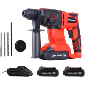 مثقاب مطرقي دوار لاسلكي 18 فولت بدون فرشاة اس دي اس بلس مع بطاريتين ليثيوم ايون قابلة لاعادة الشحن 2Ah من ديك اند ديرك، مثقاب مطرقي كهربائي 18 ملم للخرسانة والصخور والخشب in Kuwait