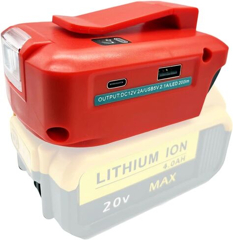 for Milwaukee USB Charger,for Milwaukee Battery Adapter,for Phone Charger Fast Charging,Replacement for Milwaukee Power Source with LED Work Light,18V to12V Step Down in Saudi Arabia