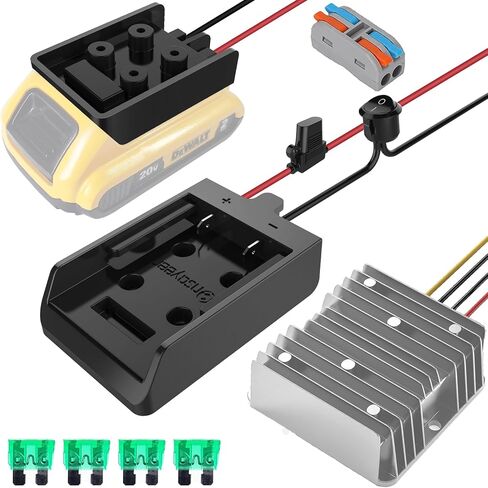 Power Wheel Adapter with Fuse & Switch for Dewalt 20V, 2 Pack | 12 gauge heavy duty wire, reliable power convertor for DIY ride on trucks, robotics, RC toys, work lights in Saudi Arabia