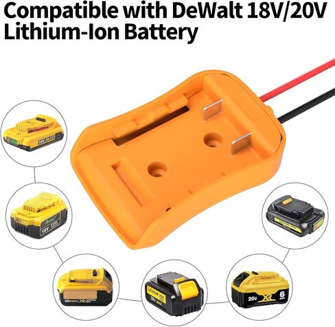 Power Wheels Adapter for Dewalt 20V Battery Adapter, 20V Power Wheels Battery Converter Kit with Fuses Holder and Switch, Wire Terminals, 12AWG Wire for RC Car Toys Truck Adapter Set (1 Pack) in Kuwait