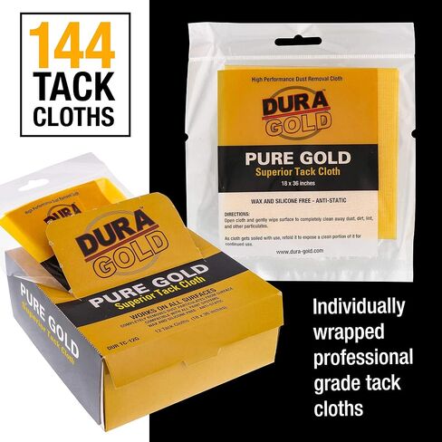 Dura-Gold - Pure Gold Superior Tack Cloth (Pack of 12), Woodworking, Automotive Paint, Tack Cloth Autobody Painting, Painters Cloths, Dust Rags, Stain Rags, Wood Staining Pads, Tac Cloths, Tacky Towel in Saudi Arabia