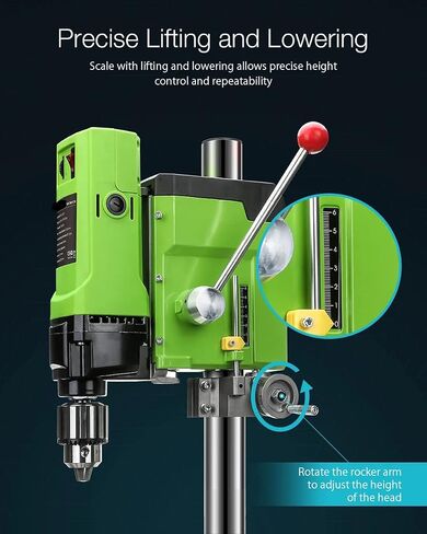 Bench Drill Stand 710W Mini Electric Bench Drilling Machine Drill Chuck 1-13mm, 6-Speed Mini Drill Press Machine with Cast Iron Base, 0-2800RPM, for DIY, Woodworking, Metal, Jewelry Making in Saudi Arabia