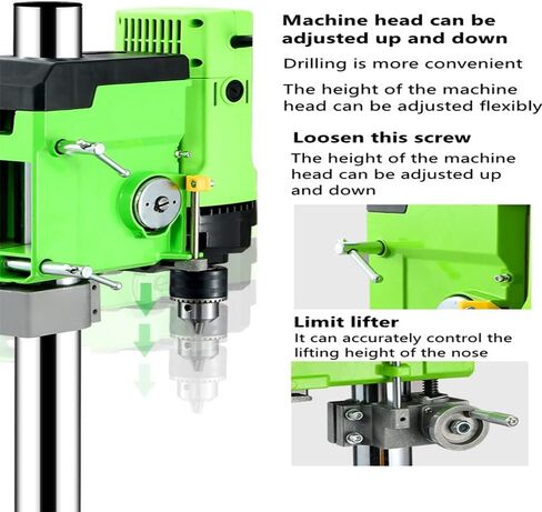 Bench Drill Stand 710W Mini Electric Bench Drilling Machine Drill Chuck 1-13mm, 6-Speed Mini Drill Press Machine with Cast Iron Base, 0-2800RPM, for DIY, Woodworking, Metal, Jewelry Making in Saudi Arabia