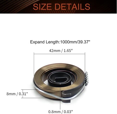 MroMax 3 قطع مثقاب ضغط زنبركي، 0.03 بوصة × 0.31 بوصة × 39.37 بوصة مجموعة زنبركية لتغذية الريشة، 0.8 × 8 × 1000 مم، ضغط مثقاب زنبركي فولاذي زنبركي، لمسة نهائية من السواد الكيميائي in Kuwait