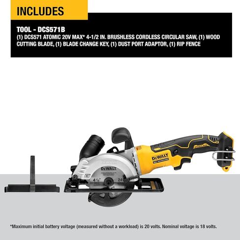 DEWALT ATOMIC 20V MAX* Circular Saw, 4-1/2-Inch, Tool Only (DCS571B) in Saudi Arabia