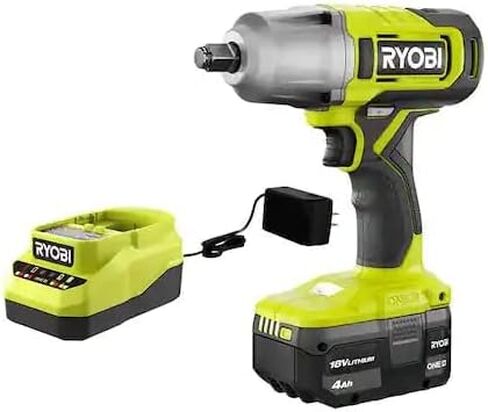 RYOBI ONE+ 18V Cordless 1/2 in. Impact Wrench Kit with 4.0 Ah Battery and Charger, (PCL265K1) in Saudi Arabia