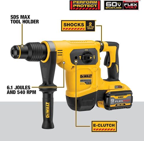 ديوالت DCH481X2 فليكس فولت ماكس ليثيوم ايون 1-9/16 انش SDS-plus مجموعة مطرقة دوارة بدون فرشاة 9.0Ah in Kuwait