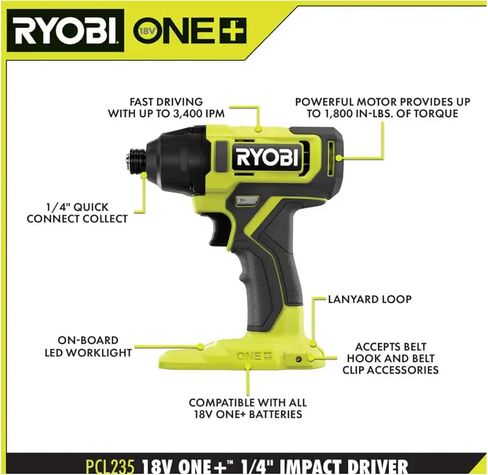 طقم كومبو لاسلكي 18 فولت من RYOBI ONE+ PCL1600K2 مع بطارية 1.5 أمبير ساعة، بطارية 4.0 أمبير ساعي، وشاحن in Kuwait