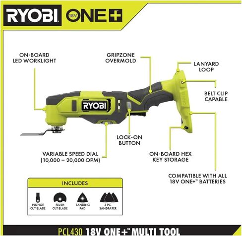 طقم كومبو لاسلكي 18 فولت من RYOBI ONE+ PCL1600K2 مع بطارية 1.5 أمبير ساعة، بطارية 4.0 أمبير ساعي، وشاحن in Kuwait