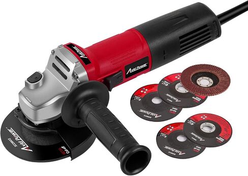 AVID POWER Angle Grinder, 7.5-Amp 4-1/2 inch Electric Grinder Power Tools with Grinding and Cutting Wheels, Flap Disc and Auxiliary Handle for Cutting, Grinding, Polishing and Rust Removal - Red in Saudi Arabia