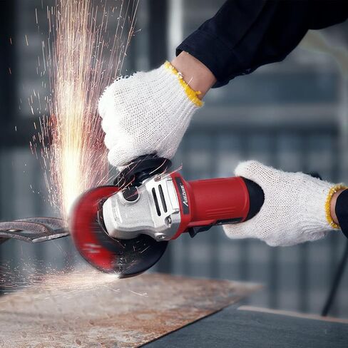 AVID POWER Angle Grinder, 7.5-Amp 4-1/2 inch Electric Grinder Power Tools with Grinding and Cutting Wheels, Flap Disc and Auxiliary Handle for Cutting, Grinding, Polishing and Rust Removal - Red in Saudi Arabia